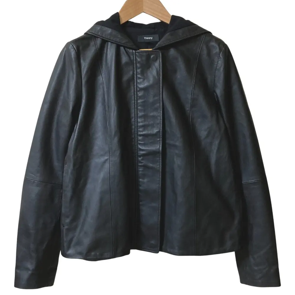 theory セオリー SLEEK NAPPA ジップアップ ジャケット サイズＰ ブラック