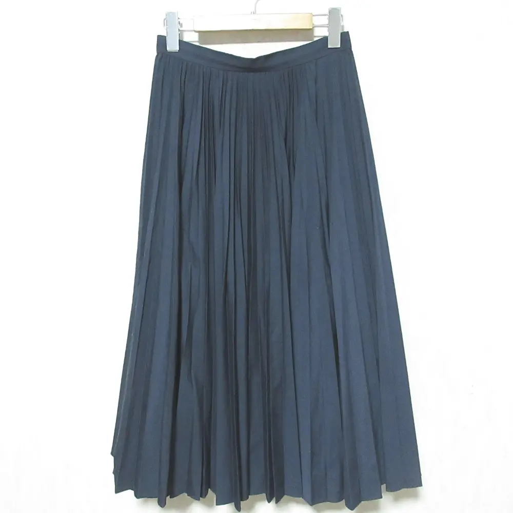 24SS Theory セオリー SLEEK POPLIN SUNBURST MIDI プリーツスカート サイズ2 ネイビー