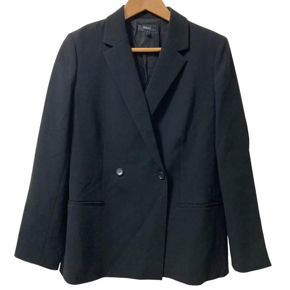 25SS theory セオリー ADMIRAL CREPE RELAXED DB JKT ダブルジャケット サイズ2 ブラック