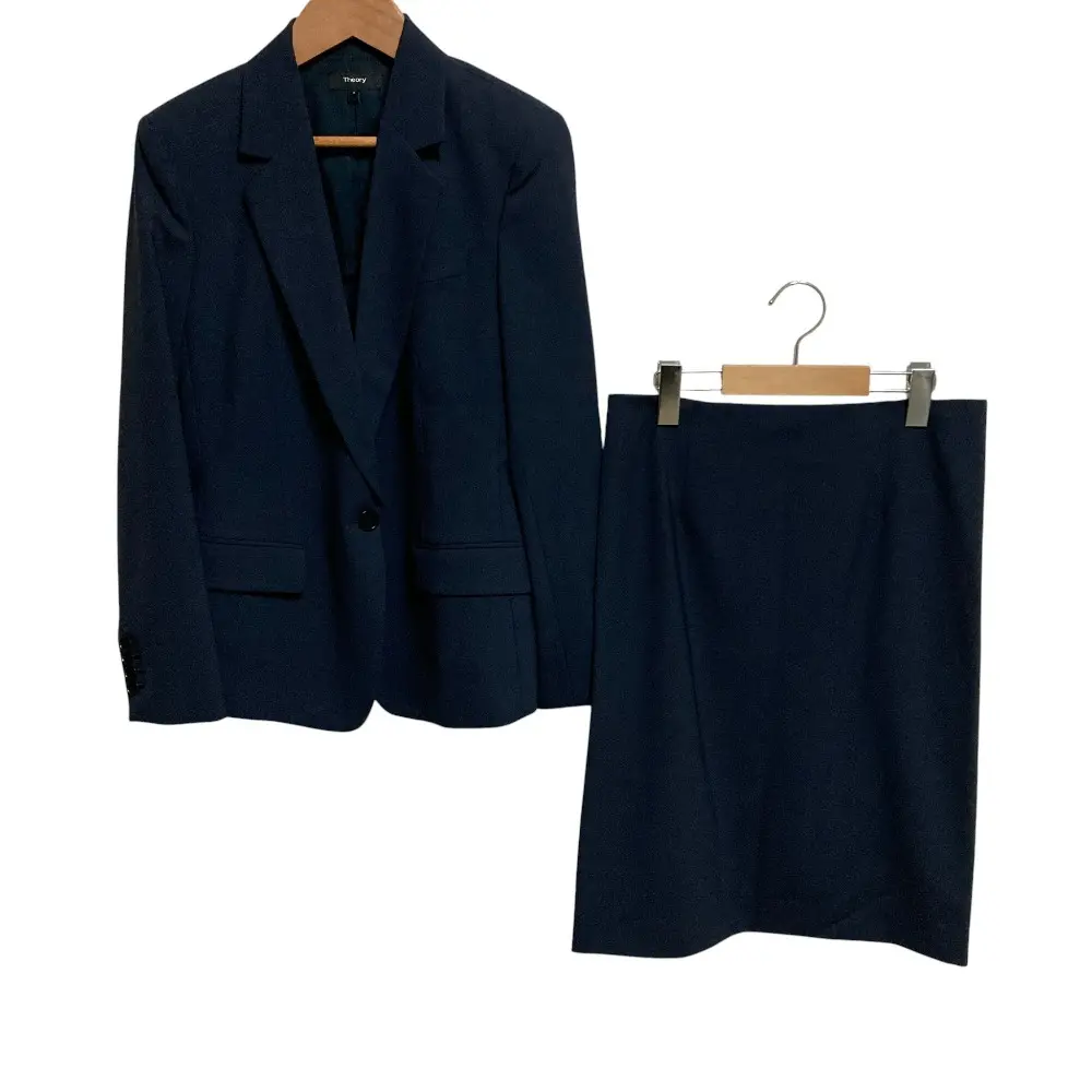 Theory セオリー 定番モデル TAILOR GABE N テーラードジャケット スカート スーツセットアップ サイズ4/2 ネイビー
