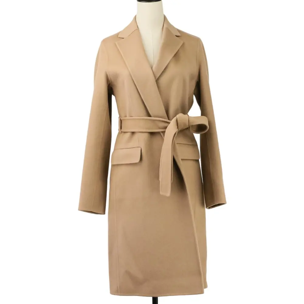 23AW Theory セオリー NEW DIVIDE GC BELT COAT B カシミヤブレンド リバーコート S ブラウンベージュ