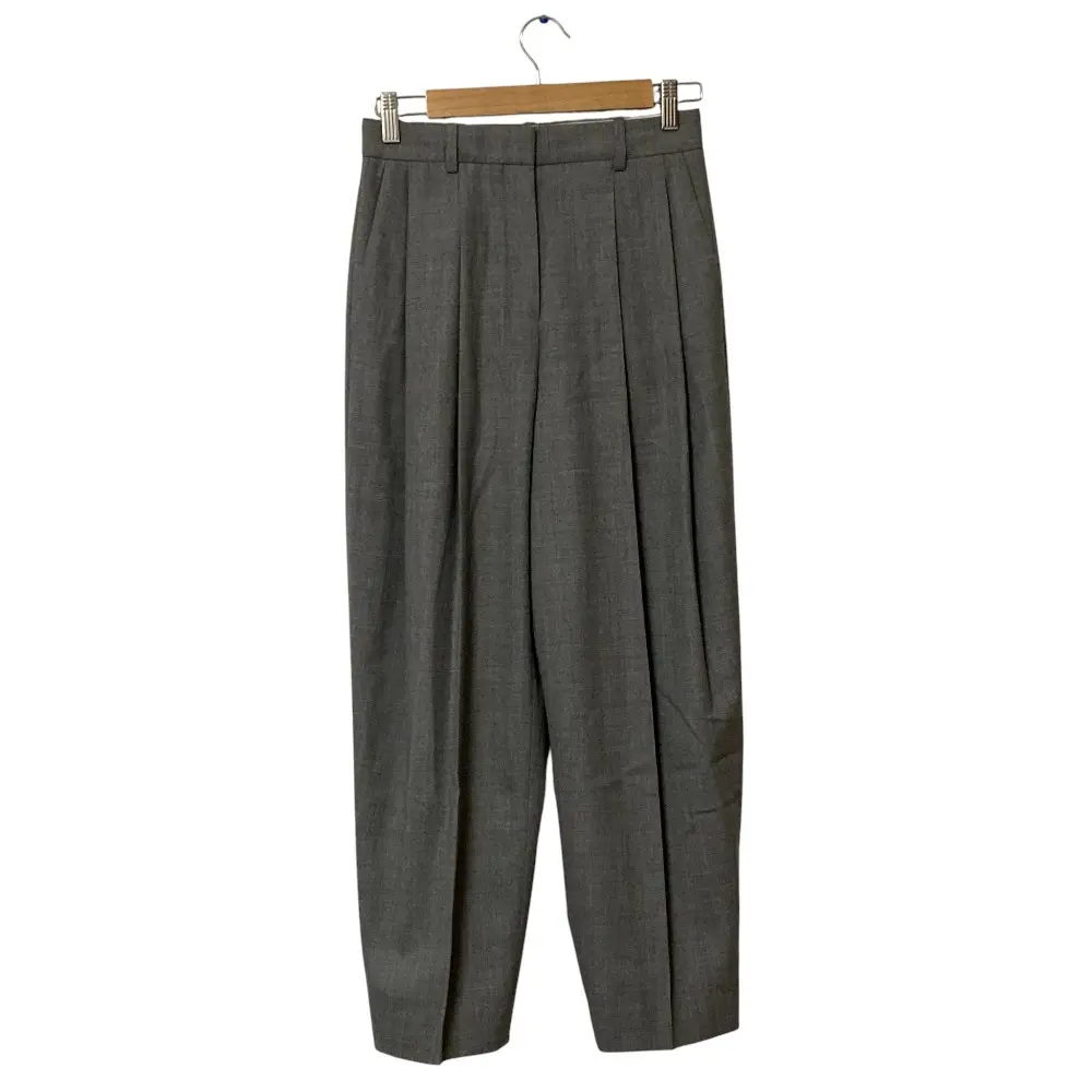22AW Theory LIGHT SAXONY 2 PLT CARROT PANT GZ タックテーパードパンツ サイズ00 グレー