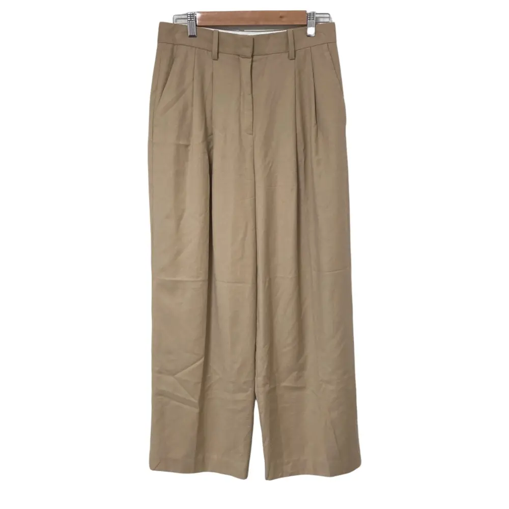 24AW Theory セオリー SLEEK FLANNEL DBL PLEAT PANT N ダブルプリーツパンツ スラックス サイズ2 ベージュ