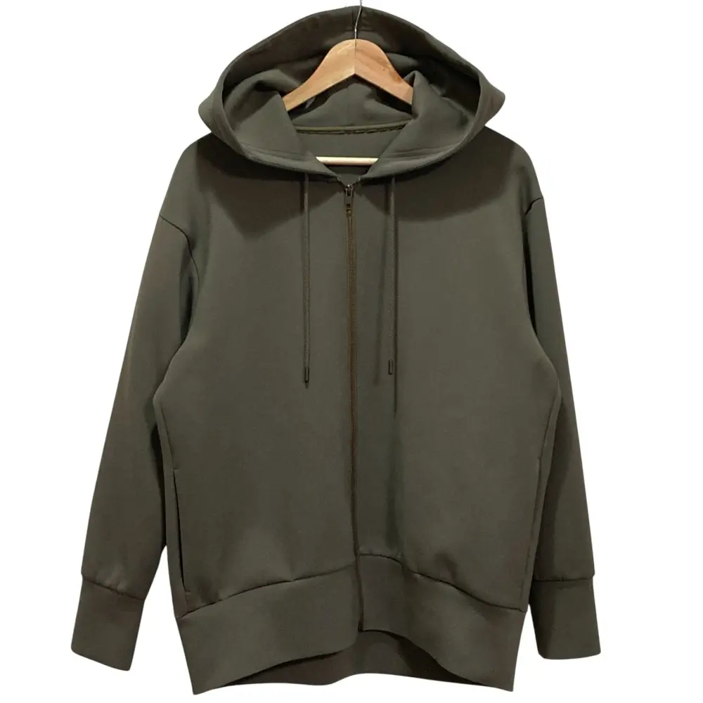 Theory セオリー DRY JERSEY HOODIE ジップアップパーカー L カーキ 