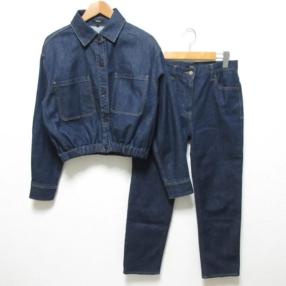 theory セオリー CLASSIC ST DENIM トラッカージャケット デニムパンツ セットアップ サイズS サイズ25 インディゴ