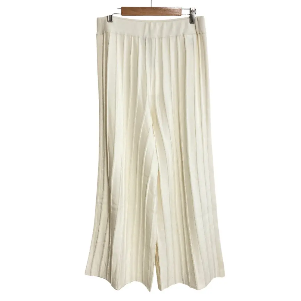 Theory セオリー WIDE RIB PANT ワイドリブニット イージーパンツ M ホワイト