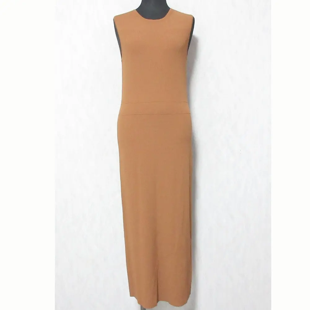 24SS Theory セオリー COMPACT CREPE YOKE DRESS ノースリーブワンピース サイズS ブラウン