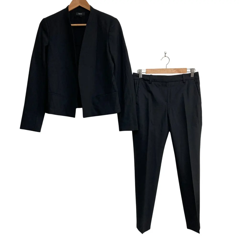 Theory セオリー 4W TAILOR ジャケット パンツ スーツ セットアップ サイズ4・2 ブラック