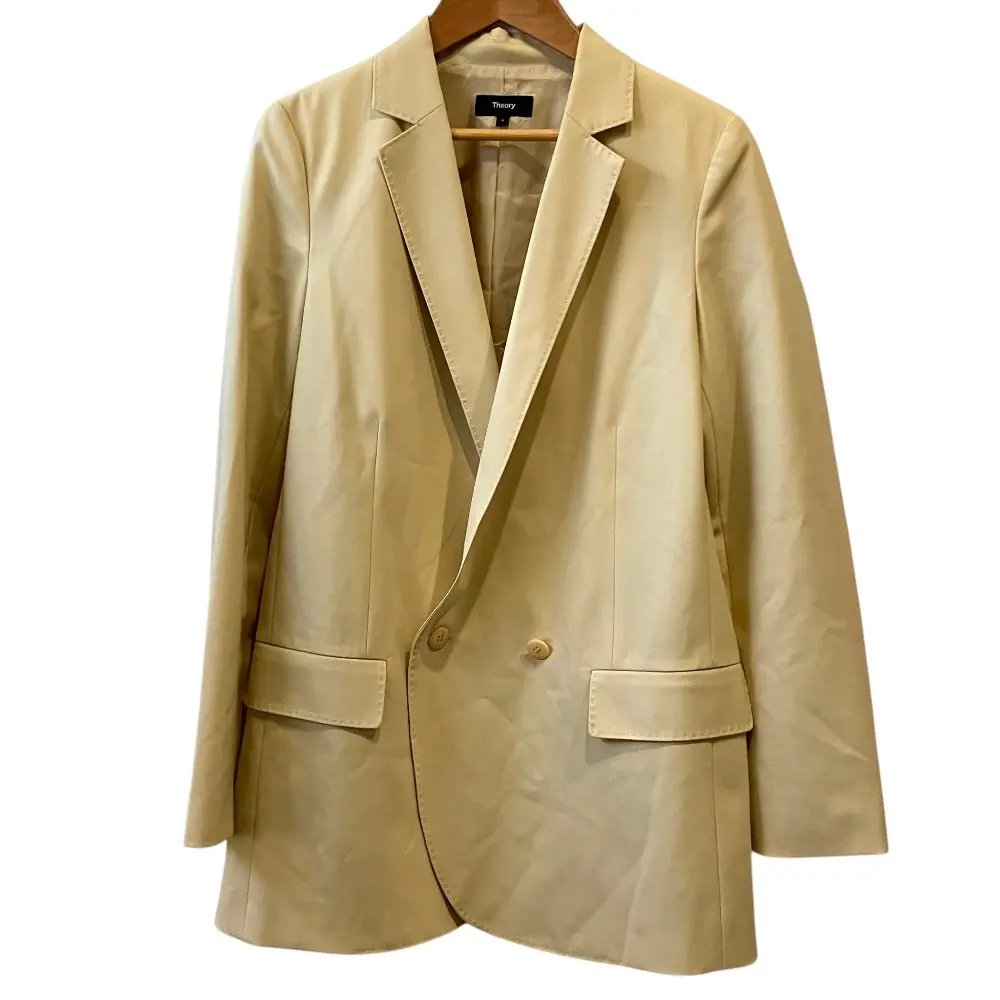 Theory セオリー TRACEABLE WOOL DB BOY JKT ダブルブレスト テーラードジャケット 0 ベージュ