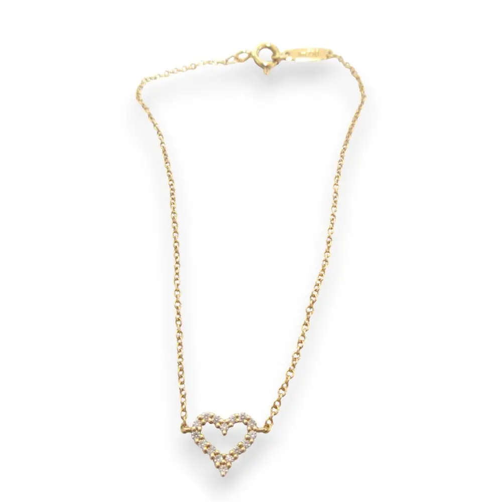 Tiffany&Co. ティファニー AU750 K18 ダイヤモンド センチメンタル ハートブレスレット ゴールド クリア