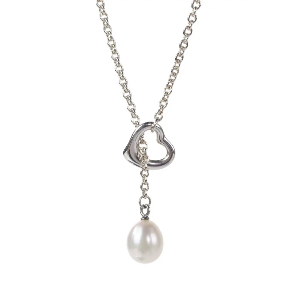 TIFFANY&Co. ティファニー エルサペレッティ オープンハート ラリアット パール ネックレス シルバー 925
