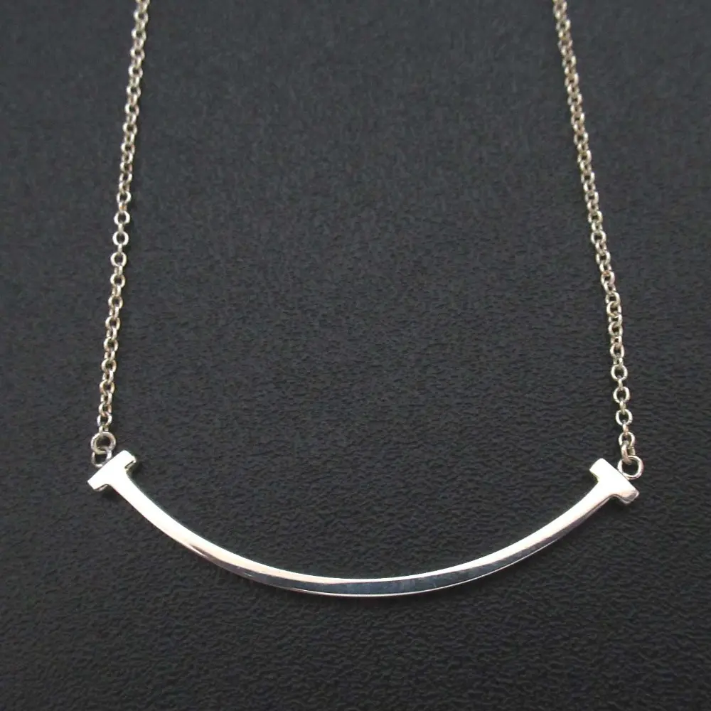 Tiffany&Co ティファニー 925SV Tスマイル ペンダント ネックレス シルバー