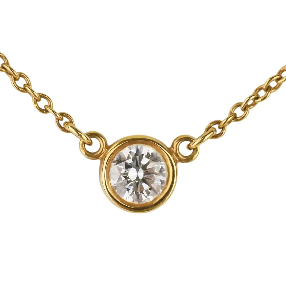 Tiffany & Co. ティファニー エルサペレッティ 750YG バイザヤード 1P ダイヤモンド ネックレス ゴールド
