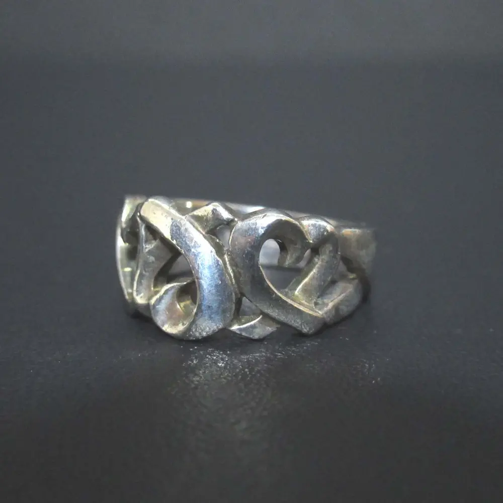 Tiffany&Co ティファニー 925SV パロマピカソ ラビングハート トリプル リング 指輪 約9号 シルバー