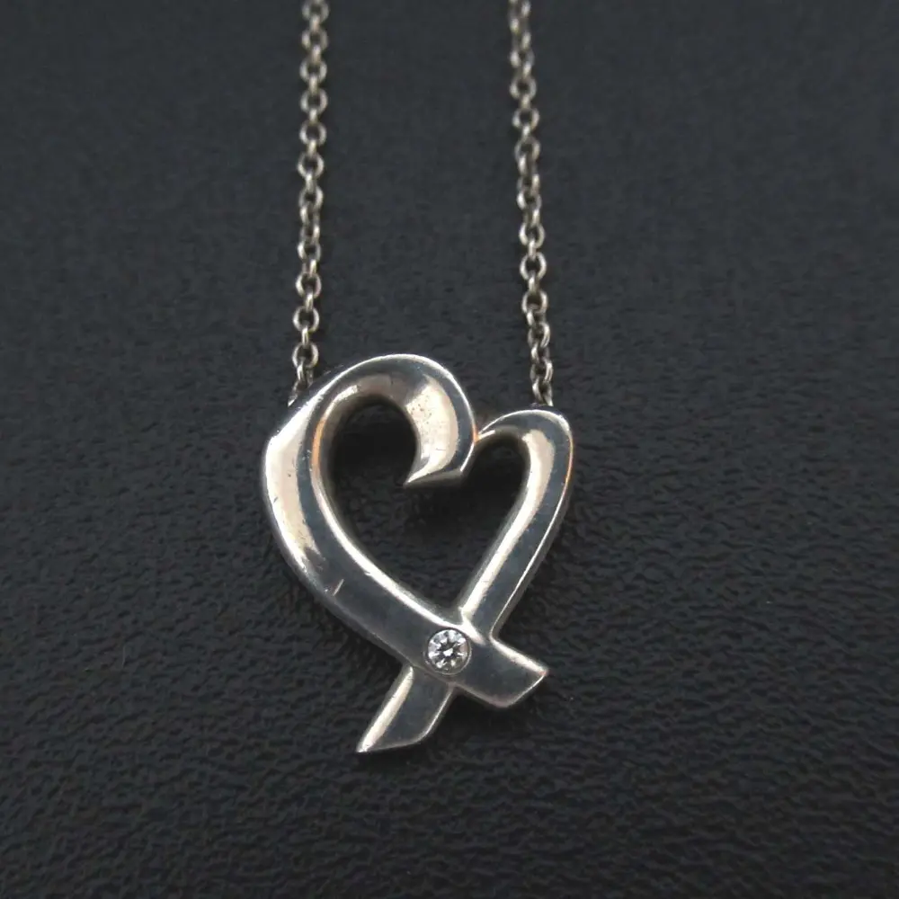 Tiffany&Co ティファニー Ag925 パロマピカソ ラビングハート 1Pダイヤモンド ネックレス シルバー