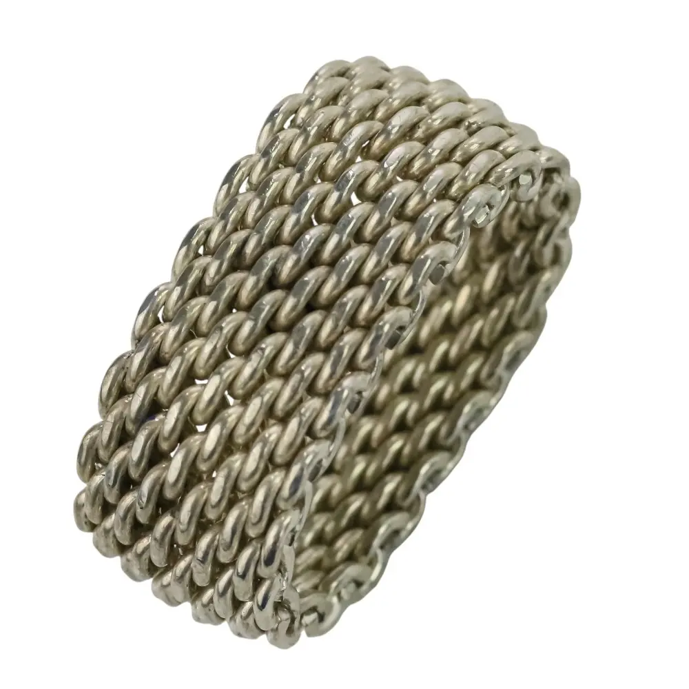 Tiffany&Co ティファニー SV925 サマセット メッシュ リング 指輪 約11号 シルバーカラー