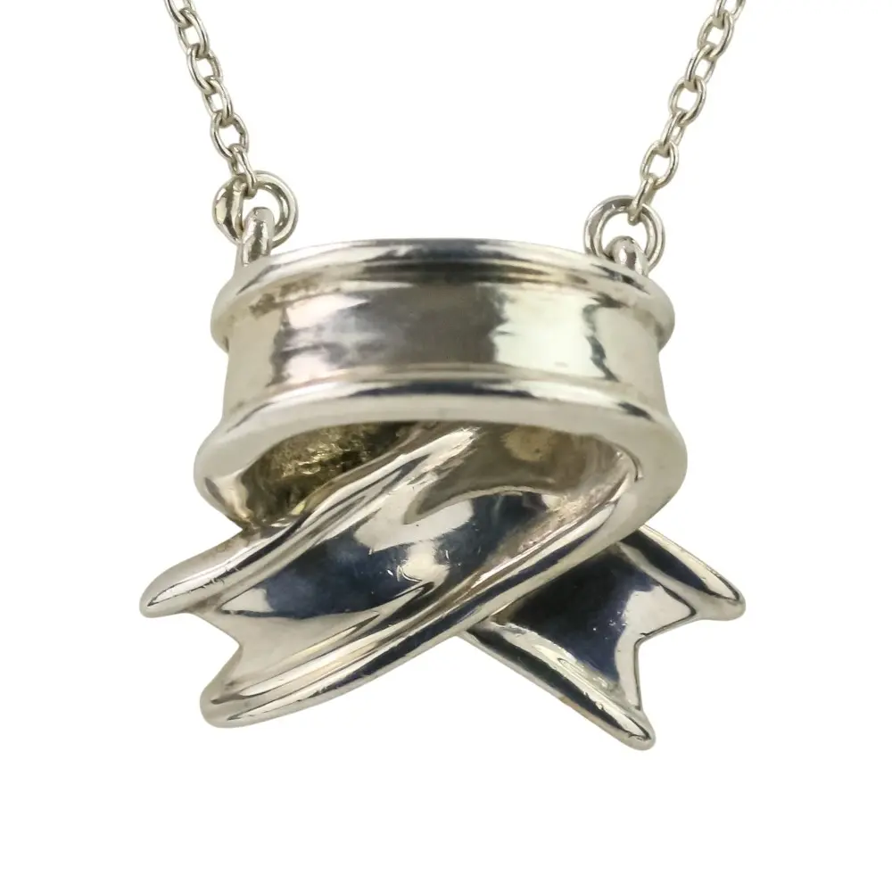 Tiffany&Co ティファニー クロス リボン チェーン ネックレス SV925 シルバー