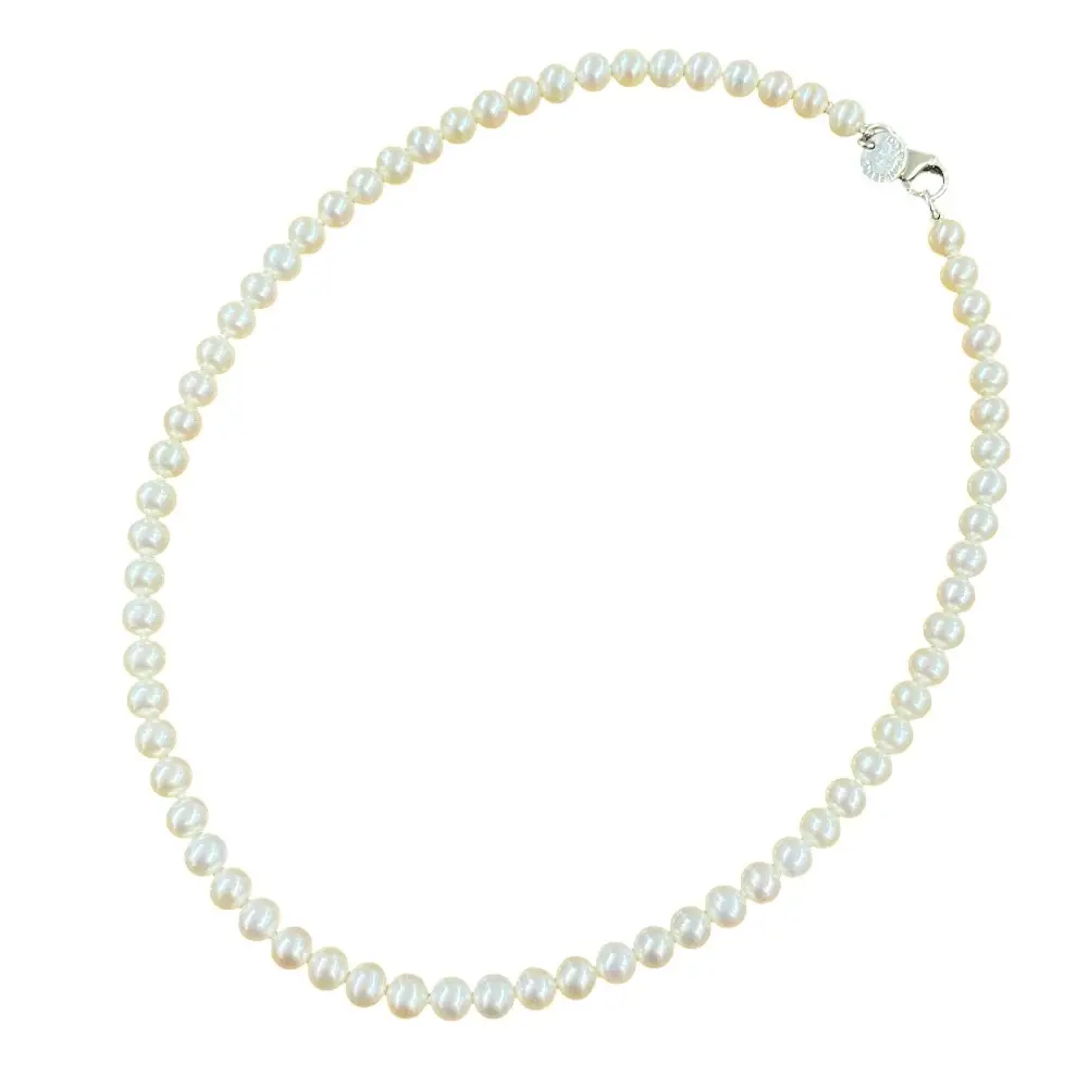 TIFFANY&Co. ティファニー Ag925 パールネックレス 0.5mm玉 約40cm ホワイト