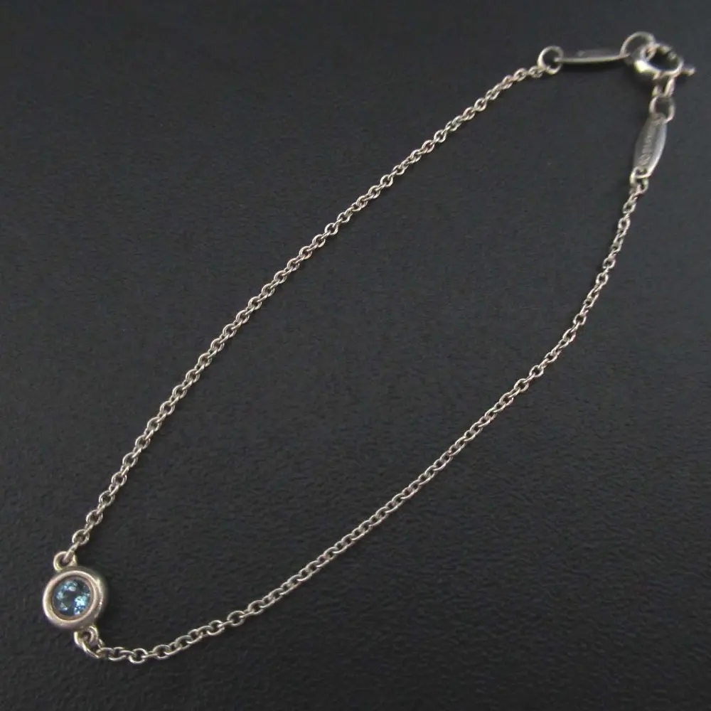 Tiffany&Co ティファニー エルサペレッティ バイザヤード アクアマリン ブレスレット Ag925 シルバー