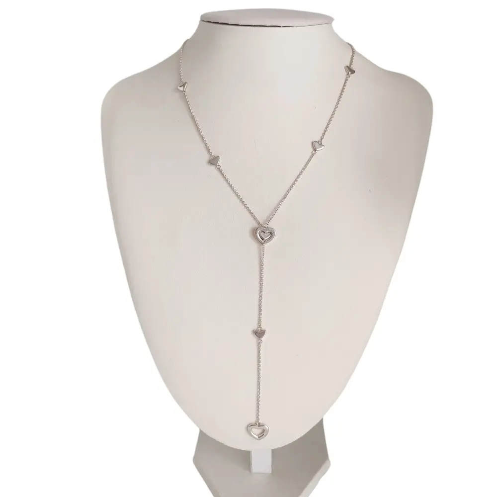 TIFFANY&Co ティファニー 925 ハートリンクラリアット チェーン ネックレス アクセサリー シルバー