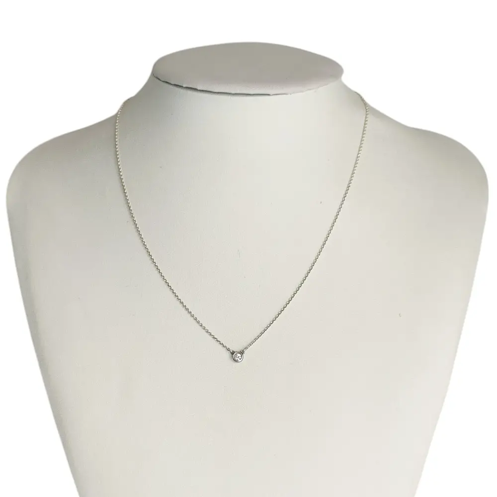TIFFANY&Co ティファニー Ag925 1P ダイヤモンド バイザヤード チェーン ネックレス シルバー