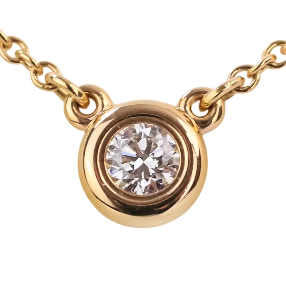 Tiffany & Co. ティファニー AU750 K18 1P ダイヤモンド バイザヤード ネックレス ゴールド