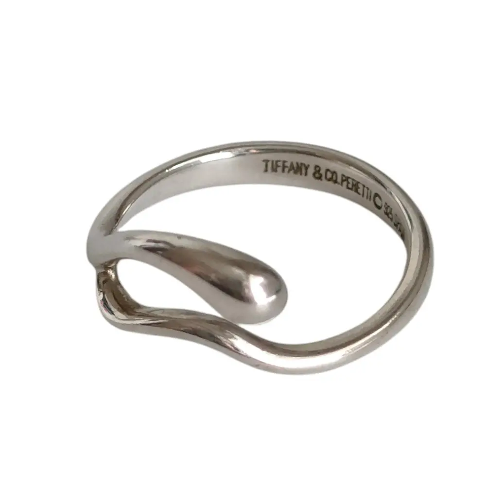 TIFFANY&Co ティファニー 925 ティアドロップ ウェーブ リング 指輪 アクセサリー 12号 シルバー