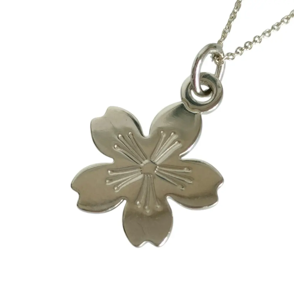 TIFFANY&Co ティファニー 925 GO WOMEN 2015 桜モチーフ チェーン ネックレス 箱付き シルバー