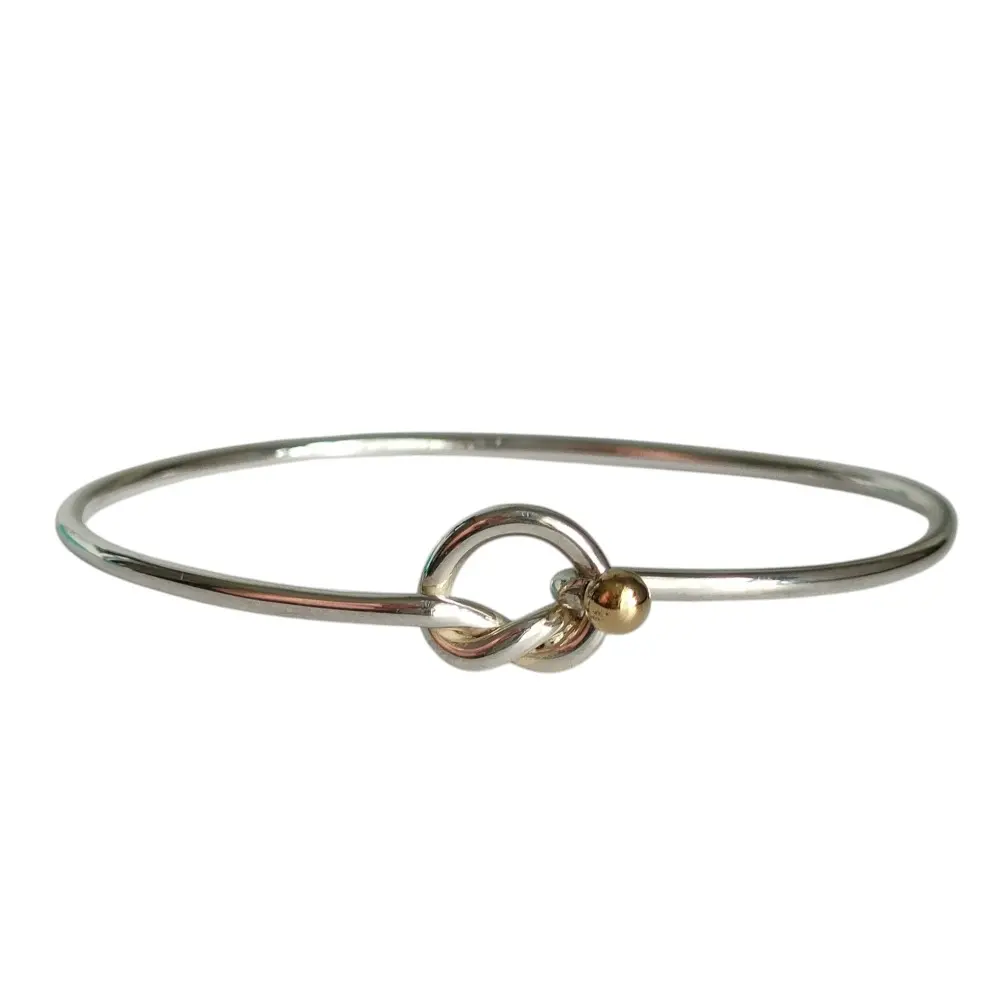 Tiffany & Co. ティファニー 750 925 コンビ ラブノットバングル アクセサリー 箱付き シルバー ゴールド 