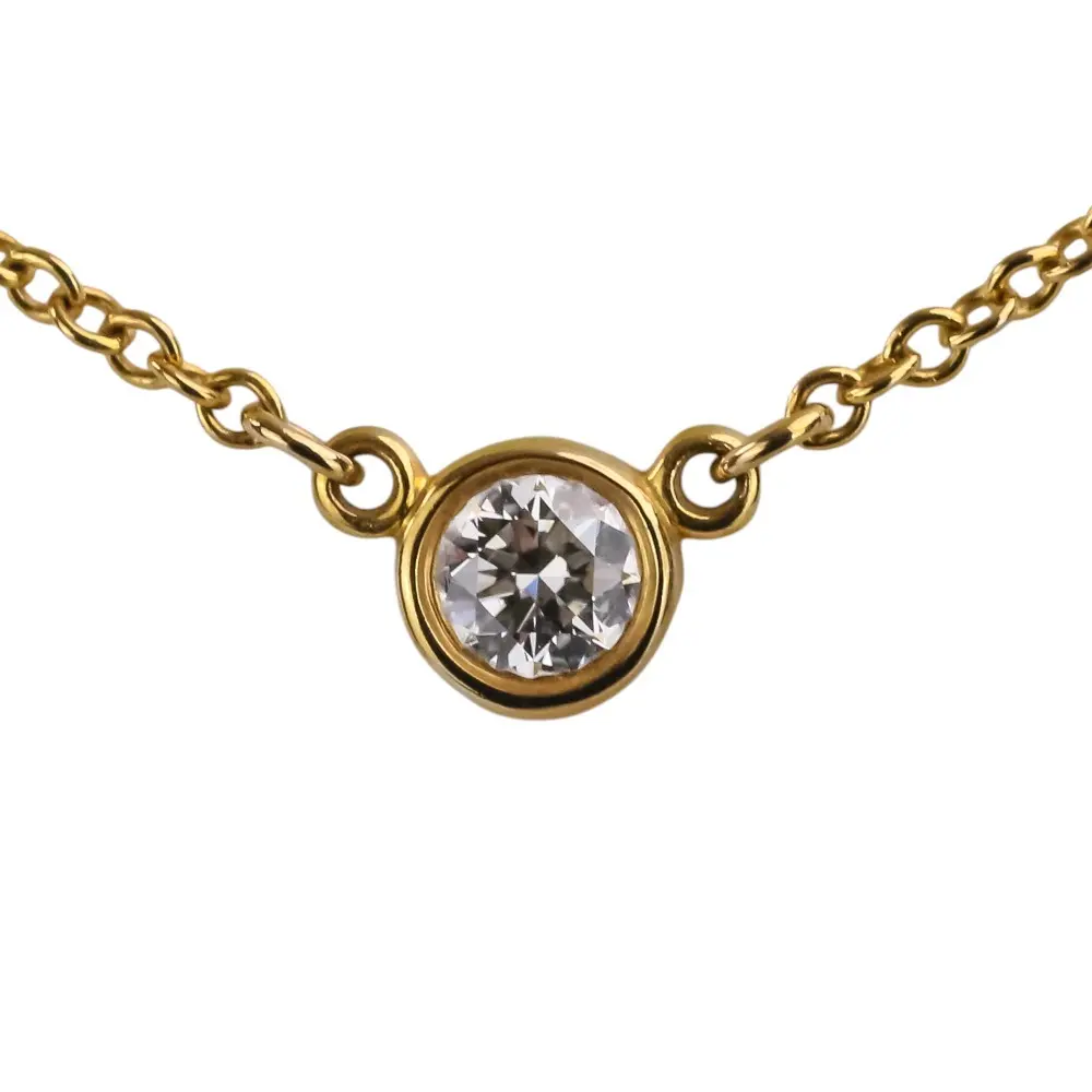 Tiffany & Co. ティファニー バイザヤード 1P ダイヤモンド チェーンネックレス K18 750 ゴールド