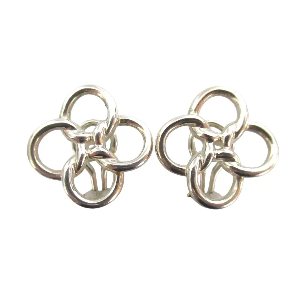 Tiffany&Co ティファニー エルサペレッティ クアドロフォリオ クローバー クリップ イヤリング 925 シルバー