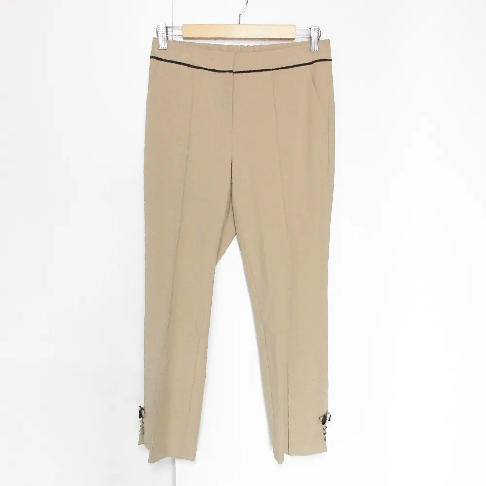 22SS TO BE CHIC トゥービーシック ストレッチ スリットパンツ サイズ40 ベージュ
