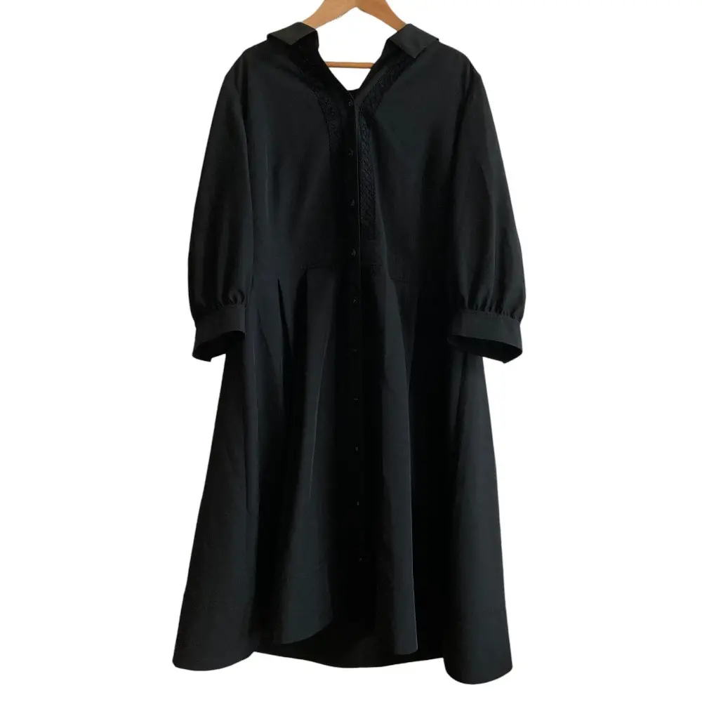 22SS TO BE CHIC トゥービーシック ポリエステルボイル ドレス 長袖 ロングワンピース 大きいサイズ 46 ブラック