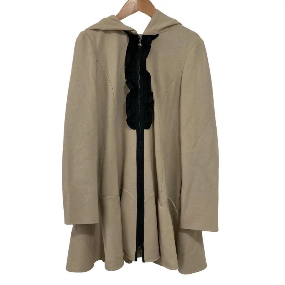 25SS TO BE CHIC トゥービーシック ウールツイルジャージー フードコート W5B03247 サイズ40 ベージュ