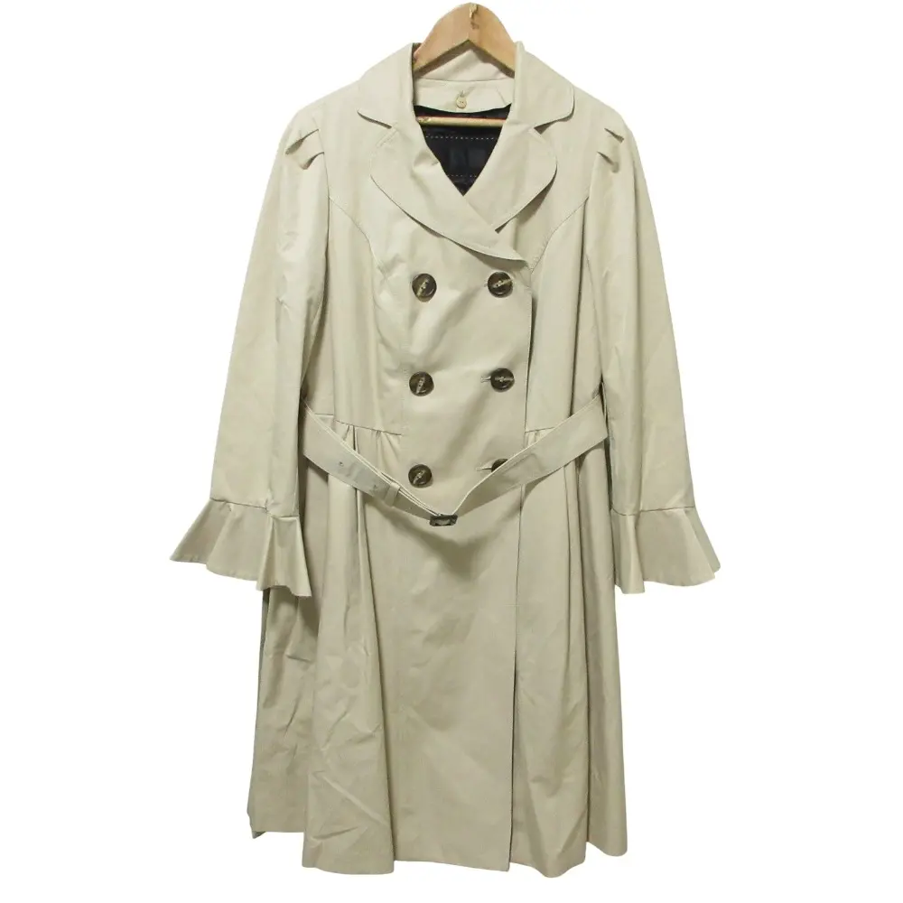 TO BE CHIC トゥービーシック ライナー付き フレアスリーブ トレンチコート 大きいサイズ 46 ベージュ