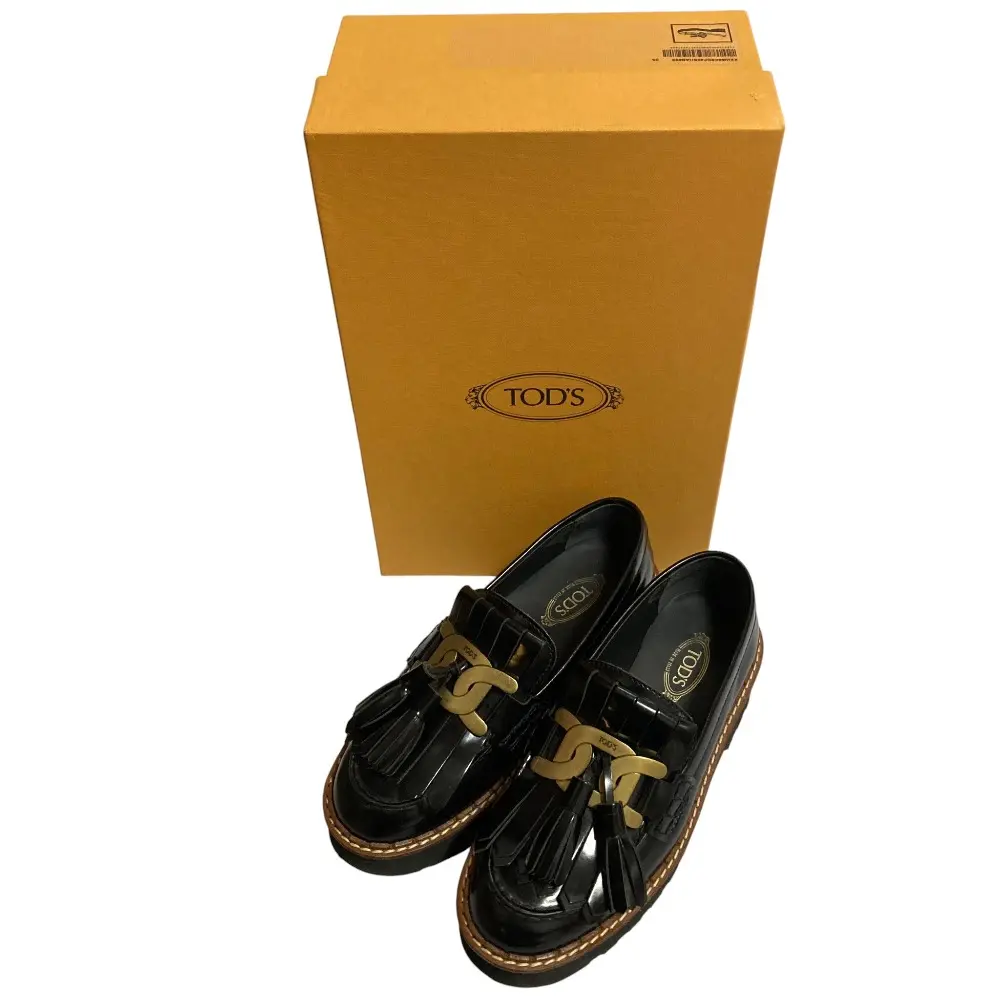 TOD'S トッズ KATE キルトタッセル ローファー レザーシューズ サイズ36 23.0cm相当 ブラック