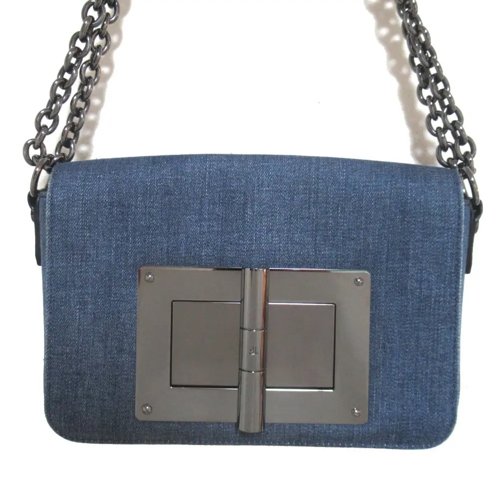 TOM FORD トムフォード Natalia ナタリア デニム チェーン ショルダーバッグ インディゴブルー
