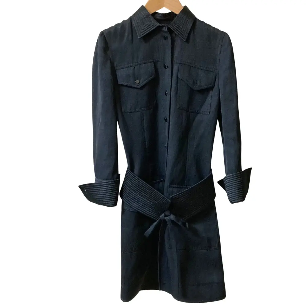 TOM FORD トムフォード ウエストマーク プルオーバー シャツワンピース サイズ34 ブラック