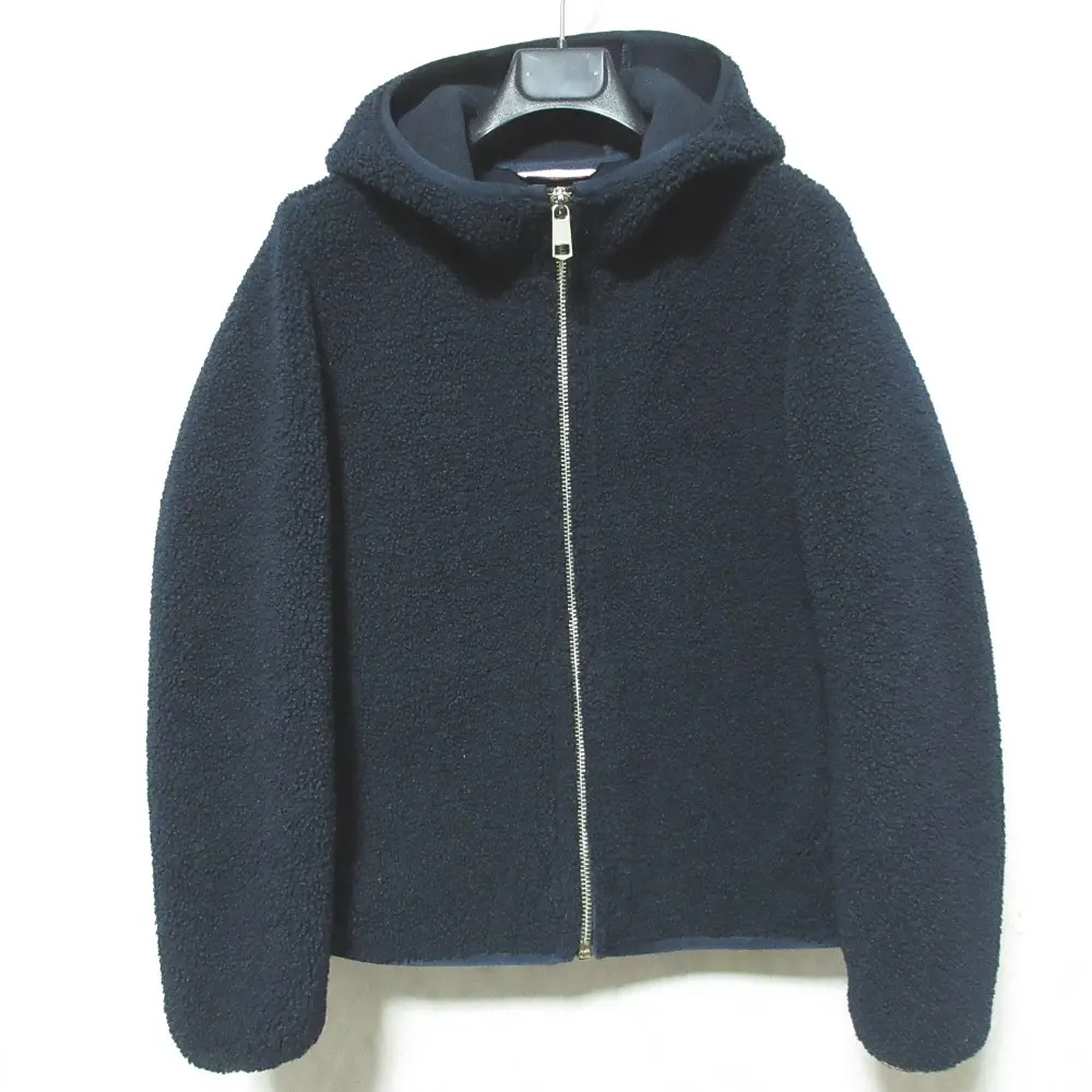 22AW TOMMY HILFIGER トミーヒルフィガー ボアパーカー ジップアップ WW0WW36509 XS ネイビー