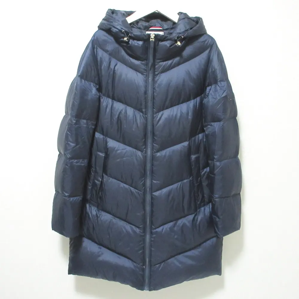 TOMMY HILFIGER トミーヒルフィガー フーデッド ダウンコート ジャケット XS ネイビー