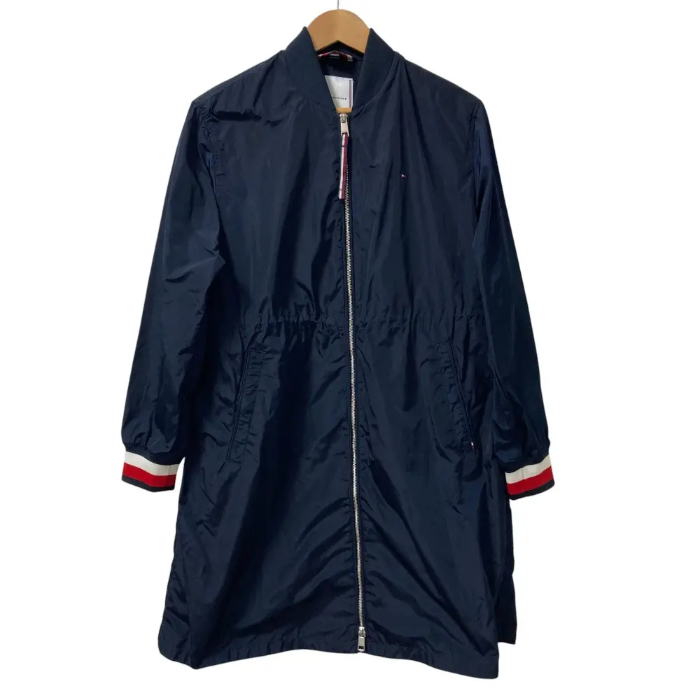 TOMMY HILFIGER トミーヒルフィガー スポーティボンバーコート ロングブルゾン ジャケット WW34620 S ネイビー