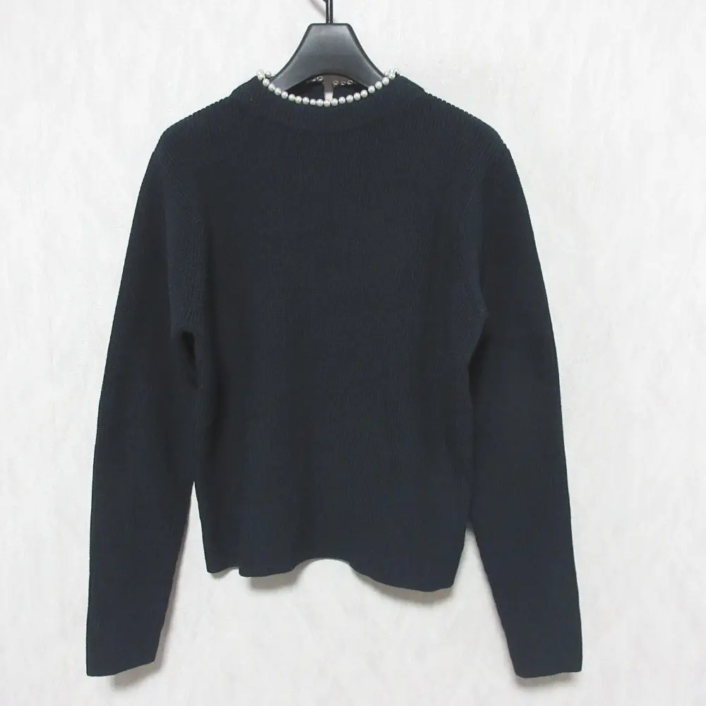 TOMORROWLAND トゥモローランド パールリリー ビルドネックプルオーバーニット 11-02-01-02002 S ネイビー