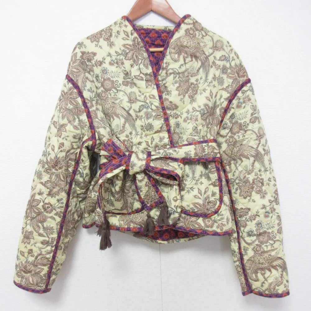 22AW SOULEIADO ソレイアード トゥモローランド リバーシブル コットンキルト ダブルフェイスジャケット 36 ライトベージュ系