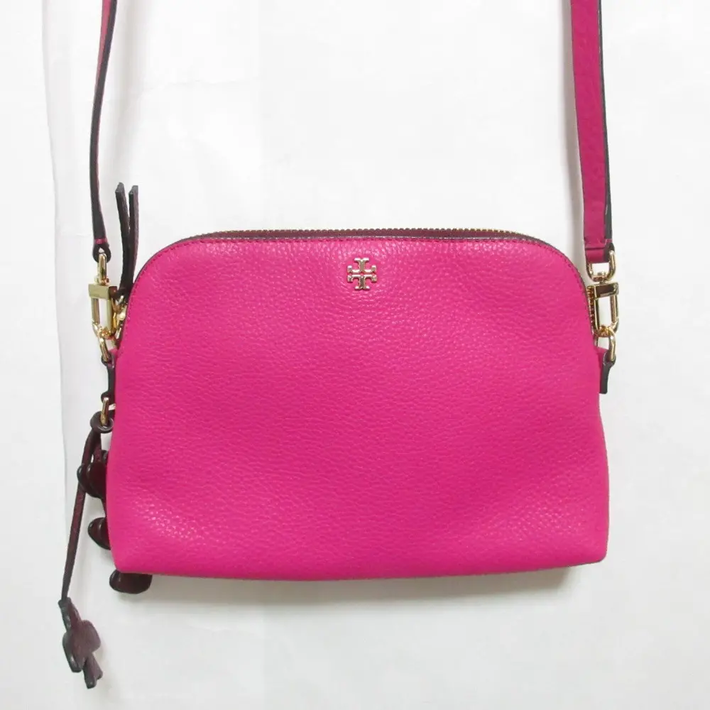 TORY BURCH トリーバーチ ドーム レザー クロスボディバッグ ショルダーバッグ ピンク