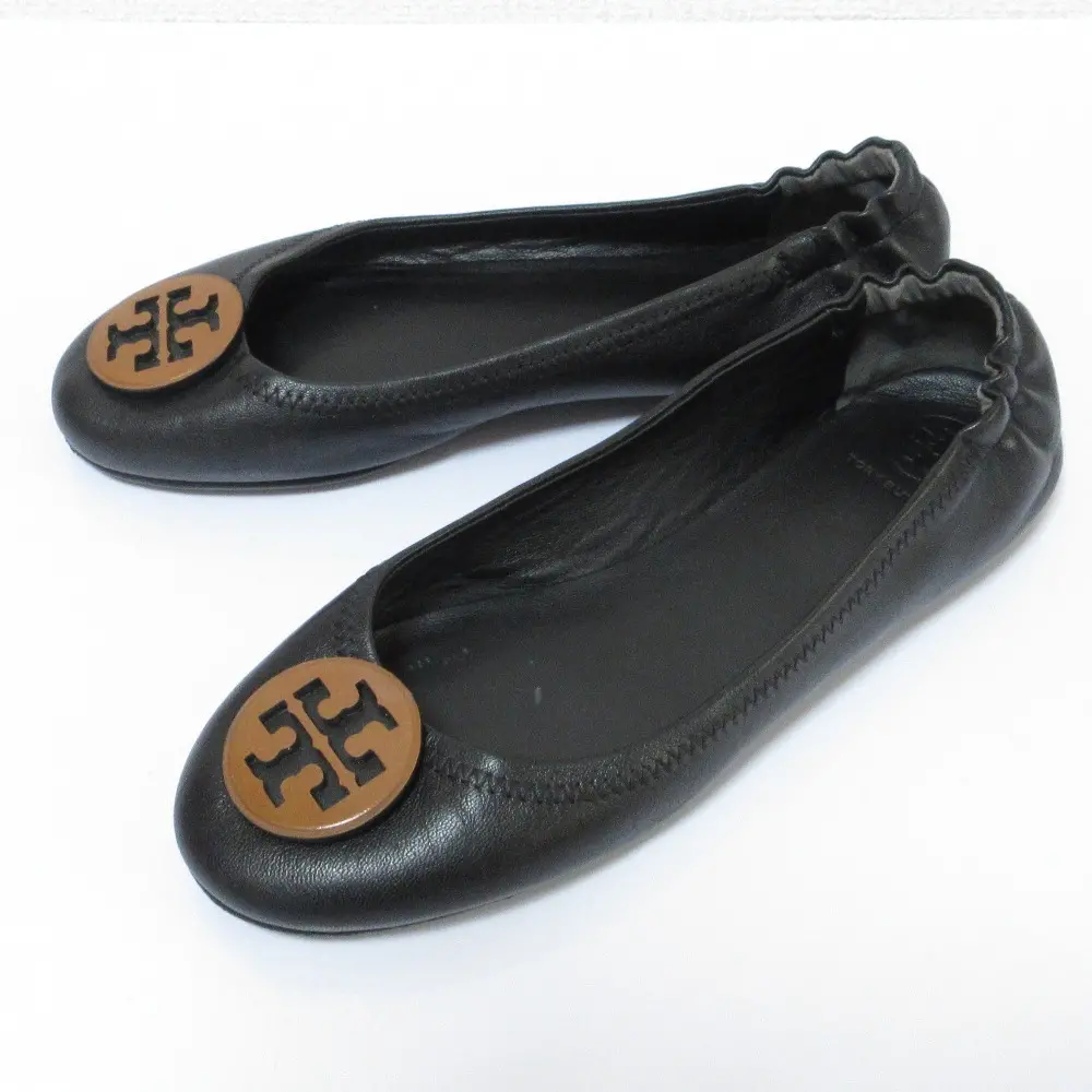TORY BURCH トリーバーチ ミニー トラベル バレエシューズ ロゴモチーフ パンプス フラットシューズ 7M 24.0cm相当 ブラック