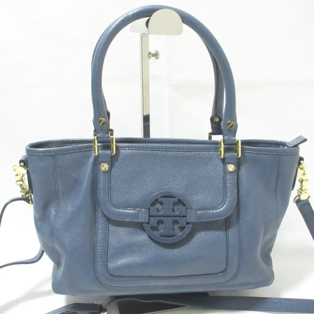 Tory Burch トリーバーチ アマンダ レザー 2WAY ショルダーバッグ ハンドバッグ トートバッグ ブルー