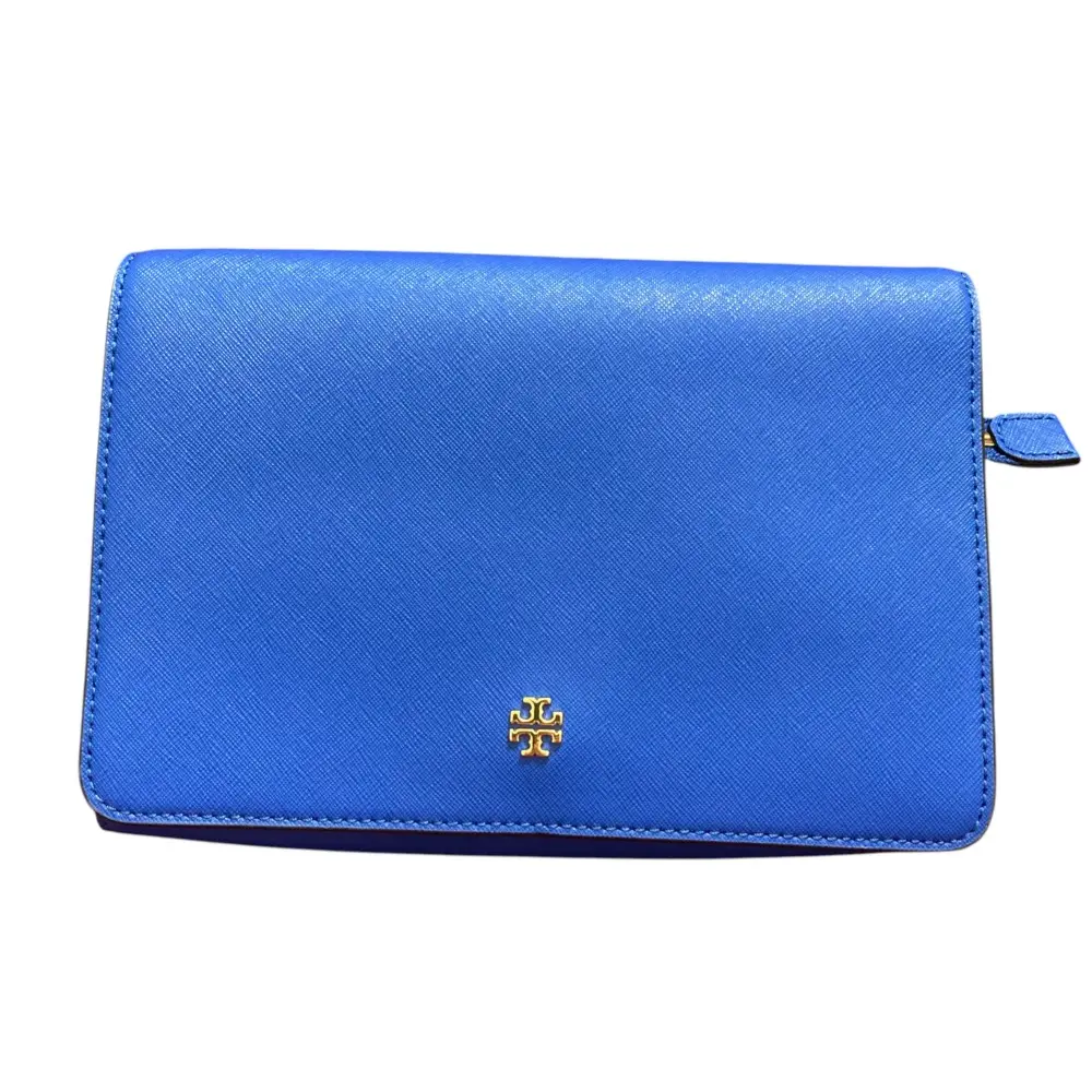 TORY BURCH トリーバーチ サフィアーノレザー 2WAY ショルダーバッグ クラッチバッグ ブルー