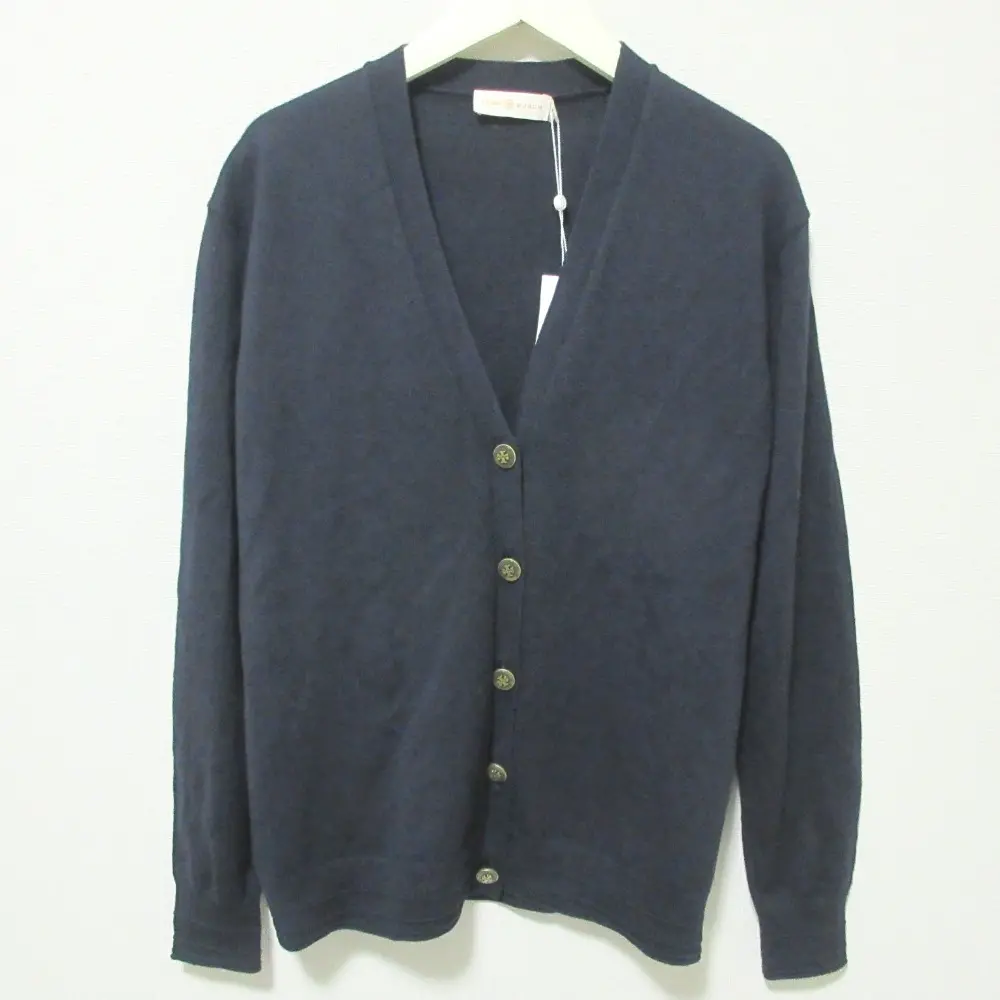 TORY BURCH トリーバーチ Vネック ニット カーディガン S/P ネイビー