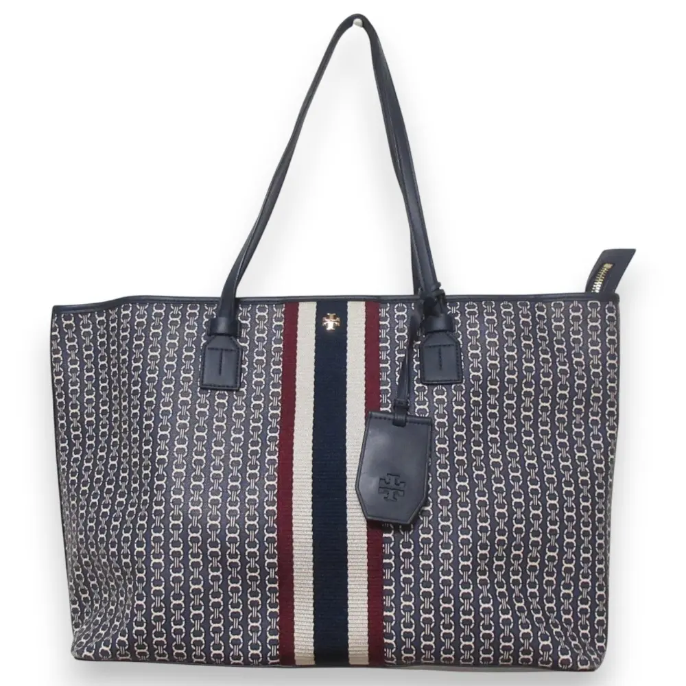 TORY BURCH トリーバーチ ジオロゴ PVC トートバッグ ワンショルダーバッグ 10011011 ネイビー