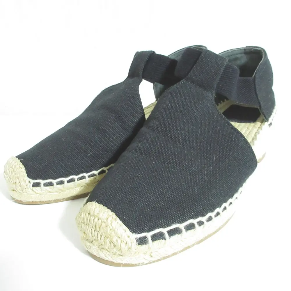 TORY BURCH トリーバーチ エスパドリーユ ウェッジソール サンダル シューズ 7M 24cm ブラック